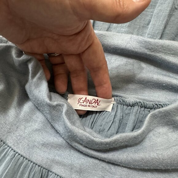 Scandal Made in Italy Blue Skirt Size M Flowy Light Festivals Summer - Picture 5 of 7